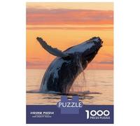 Puzzle Per Adulti Da 1000 Pezzi Humpback Whale Breaching Sunset Puzzle Giochi Per Famiglie Decorazione Perfetta Regali Unici Per Compleanno E Natale 70x50cm/1000pcs
