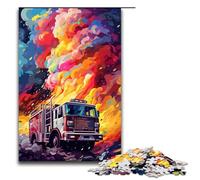 Puzzle per adulti da 1000 pezzi I camion dei pompieri sono circondati da schizzi Un gioco intellettuale con molti giocattoli spessi È l'ideale come regalo per tutta la famiglia 75x50 cm