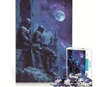 Puzzle per adulti da 1000 pezzi "I due cavalieri nella notte" gioco educativo impegnativo da completare regalo stimolante 38x52cm