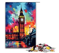 Puzzle per adulti da 1000 pezzi Il Big Ben è circondato da schizzi Un sacco di puzzle colorati e divertenti per tutta la famiglia adolescenti dai Dimensioni 75x50 cm
