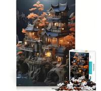 Puzzle per adulti da 1000 pezzi "Il castello dei sogni diventa realtà", gioco educativo, difficile e stimolante, regalo di Natale o compleanno 38x26cm