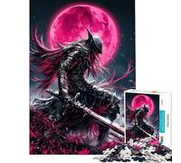 Puzzle per adulti da 1000 pezzi Il Cavaliere Oscuro sotto la Luna di Sangue Sfida educativa antistress giocattolo antistress per ragazzi dai 14 anni in su (38x52cm)
