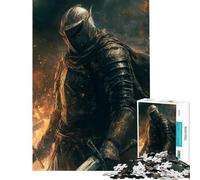 Puzzle per adulti da 1000 pezzi: Il Cavaliere Oscuro tra le Fiamme Sfida educativa per il divertimento in famiglia Gioco per famiglie dai 14 anni in su Dimensioni: 38x52cm