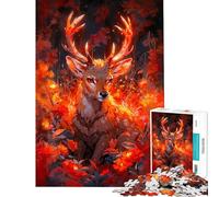 Puzzle per adulti da 1000 pezzi "Il Cervo Curioso" Puzzle per adolescenti Giochi rilassanti Vacanze a casa Passatempo Gioco stimolante Regalo (Dimensioni 50x75cm)