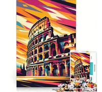Puzzle per adulti da 1000 pezzi Il Colosseo Wpap Pop Art gioco divertente antistress con pezzi di forma casuale completamente ad incastro 38x52cm