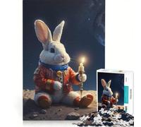 Puzzle per adulti da 1000 pezzi Il coniglio sulla luna gioco rilassante allena la mente e la mano compleanno e Natale 50x75cm