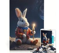 Puzzle per adulti da 1000 pezzi "Il coniglio sulla luna" gioco rilassante antistress intellettuale regalo di compleanno regalo di viaggio 38x52cm