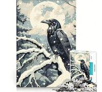 Puzzle per adulti da 1000 pezzi "Il corvo e la luna d'inverno" giocattolo educativo ideale per passare il tempo durante le vacanze regalo di compleanno regalo 50x75cm