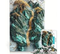 Puzzle per adulti da 1000 pezzi "Il cuore d'oro della montagna" gioco rompicapo antistress lista dei desideri con Babbo Natale 38x52cm
