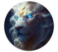 Puzzle per adulti da 1000 pezzi "Il dio del tuono" Leone, puzzle rotondi in carta, regalo perfetto per compleanni, Natale, Halloween, Ringraziamento, Pasqua (dimensioni 67,5x67,5 cm)