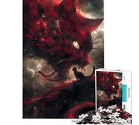 Puzzle per adulti da 1000 pezzi "Il Dio Rosso dei Gatti" - Puzzle da 1000 pezzi - Decorazione per la casa - Gioco di analisi e logica - Regalo per amici e familiari (50x75cm)