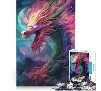 Puzzle per adulti da 1000 pezzi Il Drago dell'Incubo che si Risveglia, decorazione da parete, interazione genitore-figlio, compleanno e altre occasioni, 50x75cm