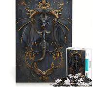 Puzzle per adulti da 1000 pezzi Il Drago d'Oro decorazione da parete impegnativo da completare compleanni e altre occasioni 38x52cm