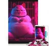 Puzzle per adulti da 1000 pezzi "Il Gatto Boss" gioco rompicapo antistress lista dei desideri con Babbo Natale 38x26cm