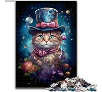 Puzzle per adulti da 1000 pezzi "Il gatto col cappello" in legno, regalo divertente e attività per la casa, 50x75cm, festa di compleanno per uomini e donne