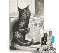 Puzzle per adulti da 1000 pezzi "Il gatto va in bagno", gioco rilassante, impegnativo da completare, da aggiungere alla lista dei desideri con Babbo Natale 38x52cm