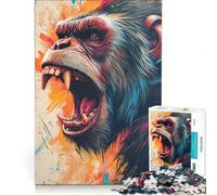 Puzzle per adulti da 1000 pezzi "Il Gorilla Arrabbiato" gioco impossibile attività divertenti da fare in casa regali di Natale e compleanno 38x26cm