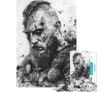 Puzzle per adulti da 1000 pezzi Il Grande Guerriero Nordico - Giochi rilassanti per adulti - Difficile amici e familiari (Dimensioni 38x52cm)