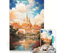 Puzzle per adulti da 1000 pezzi: Il Grande Palazzo Reale di Bangkok gioco interattivo difficile e stimolante collezione d'artista belle arti 38x52cm