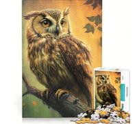 Puzzle per adulti da 1000 pezzi "Il gufo bruno" gioco divertente antistress con pezzi a incastro di forma casuale 38x26cm