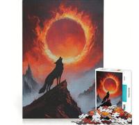 Puzzle per adulti da 1000 pezzi "Il Lupo del Mondo Infuocato" gioco rompicapo assemblaggio di modelli ottimo regalo per gli appassionati di videogiochi 38x26cm
