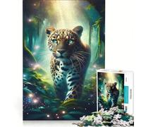 Puzzle per adulti da 1000 pezzi "Il miraggio del leopardo incantato", giocattolo educativo, da assemblare, con poster e foglio di curiosità abbinati 38x26cm