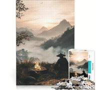Puzzle per adulti da 1000 pezzi "Il monaco accanto al fuoco" gioco pratico impegnativo da completare collezione d'artista belle arti 38x52cm