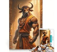 Puzzle per adulti da 1000 pezzi "Il Monaco Minotauro" gioco divertente antistress con pezzi a incastro di forma casuale 50x75cm