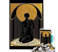 Puzzle per adulti da 1000 pezzi Il peso dell'oro Figura dorata Art Déco Puzzle da 1000 pezzi Giocattolo Decorazione da parete per divertimento in famiglia Compleanno (38x52cm)