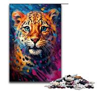 Puzzle per adulti da 1000 pezzi il piccolo leopardo è circondato da schizzi Un gioco intellettuale con tanti giocattoli colorati ideale come regalo per tutta la famiglia 75x50 cm