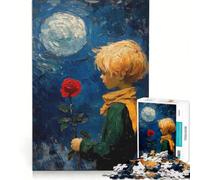 Puzzle per adulti da 1000 pezzi "Il Piccolo Principe con la Rosa" gioco divertente antistress con pezzi a incastro di forma casuale 38x26cm