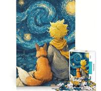 Puzzle per adulti da 1000 pezzi: Il Piccolo Principe e la Volpe che osservano le stelle gioco rompicapo assemblaggio di figure ottimo regalo per gli appassionati di videogiochi 38x26cm