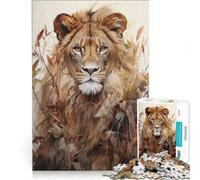 Puzzle per adulti da 1000 pezzi "Il Re Leone d'Oro" gioco rompicapo assemblaggio di figure ottimo regalo per gli appassionati di videogiochi 38x52cm