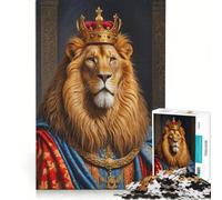 Puzzle per adulti da 1000 pezzi Il Re Leone gioco interattivo attività per famiglie lista dei desideri con Babbo Natale 38x52cm