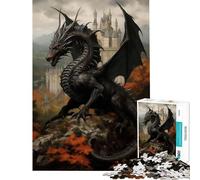 Puzzle per adulti da 1000 pezzi "Il Regno del Drago" gioco rompicapo educativo regalo di compleanno per donne (dimensioni 38x52cm)