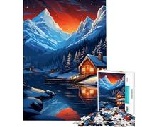 Puzzle per adulti da 1000 pezzi: Il rifugio invernale in campeggio Un gioco fai-da-te da 1000 pezzi un'opera d'arte un gioco stimolante e divertente per tutta la famiglia (38x26cm)