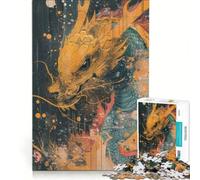 Puzzle per adulti da 1000 pezzi Il risveglio del drago infuocato, gioco impossibile, antistress, compleanno e Natale 38x26cm