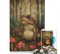Puzzle per adulti da 1000 pezzi "Il rospo nei funghi" giocattolo fai-da-te migliora la memoria ideale come regalo per tutta la famiglia 50x75cm