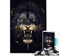 Puzzle per adulti da 1000 pezzi "Il ruggito del leone nero" per compleanno Natale decorazione per la casa gioco per famiglie dai 14 anni in su 38x26cm