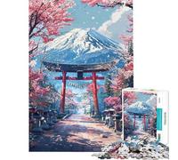 Puzzle per adulti da 1000 pezzi "Il sacro sentiero dei ciliegi verso il Fuji" Gioco interattivo sfida impegnativa ideale come regalo per tutta la famiglia (dimensioni 38x26cm)