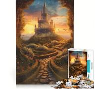Puzzle per adulti da 1000 pezzi Il sentiero verso il castello gioco pratico taglio di precisione regalo di compleanno e per occasioni speciali 38x52cm