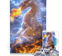Puzzle per adulti da 1000 pezzi "Il Serpente Nato dal Fuoco" gioco rompicapo antistress lista dei desideri con Babbo Natale 38x26cm