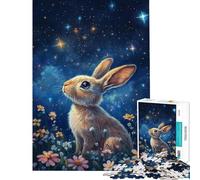 Puzzle per adulti da 1000 pezzi "Il sogno del coniglietto stellato" Puzzle per adolescenti per le vacanze a casa Attività divertenti per passare il tempo in casa Gioco di sfida unico 38x26cm