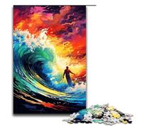 Puzzle per adulti da 1000 pezzi Il surfista è circondato da schizzi Molti puzzle colorati giocattoli divertenti da gioco da 1000 pezzi