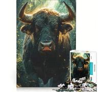 Puzzle per adulti da 1000 pezzi Il toro nella foresta, gioco rilassante, decorazione perfetta, compleanno e Natale, 38x52cm