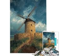 Puzzle per adulti da 1000 pezzi Il Vecchio Mulino a Vento in Pietra Gioco rompicapo per adulti divertimento in famiglia regalo di Natale o di compleanno (dimensioni 50x75cm)