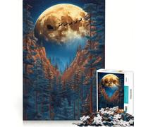 Puzzle per adulti da 1000 pezzi "Il volo di Babbo Natale nella foresta" gioco interattivo difficile e stimolante ideale come regalo per tutta la famiglia 38x26cm
