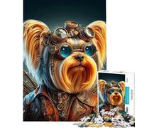 Puzzle per adulti da 1000 pezzi il Yorkie in stile Steampunk Puzzle per adulti giochi rilassanti difficili regali per amici e familiari (dimensioni 38x52cm)