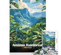 Puzzle per adulti da 1000 pezzi,illustrazione del paesaggio della foresta pluviale amazzonica,giocattoli antistress,ottimi regali e giocattoli,giochi rilassanti,allena il cervello e le mani,38x52cm