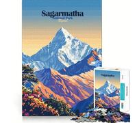 Puzzle per adulti da 1000 pezzi,illustrazione del Parco Nazionale di Sagarmatha,Nepal,con bordi sottili,ideale per attività creative,risoluzione di problemi,relax e gioco artistico per compleanni